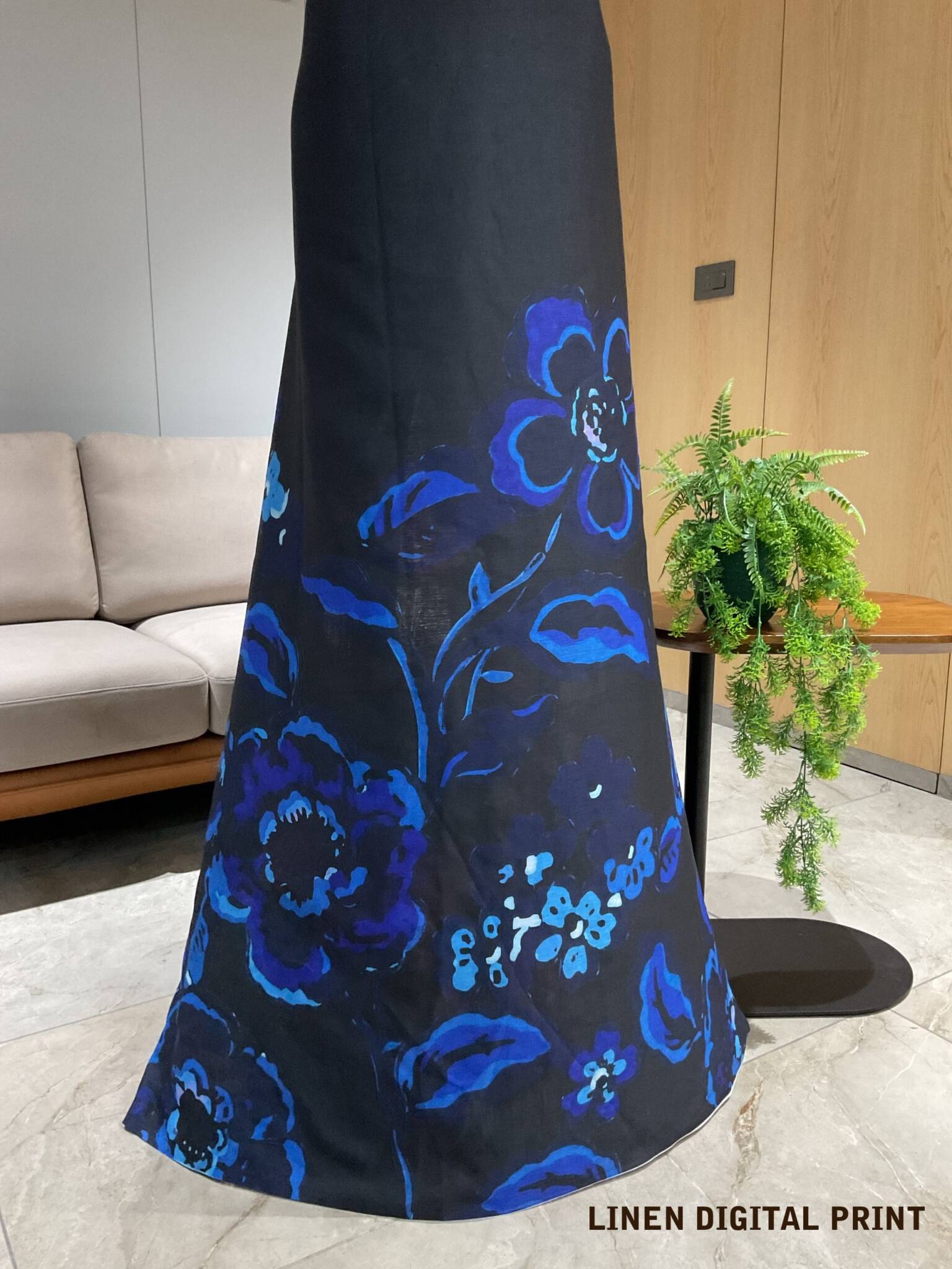 linen digital print with foil-2